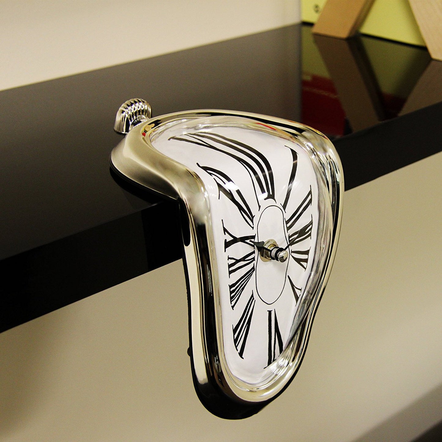 Horloge Déco Fondue – Style Surréaliste & Vintage avec Chiffres Romains