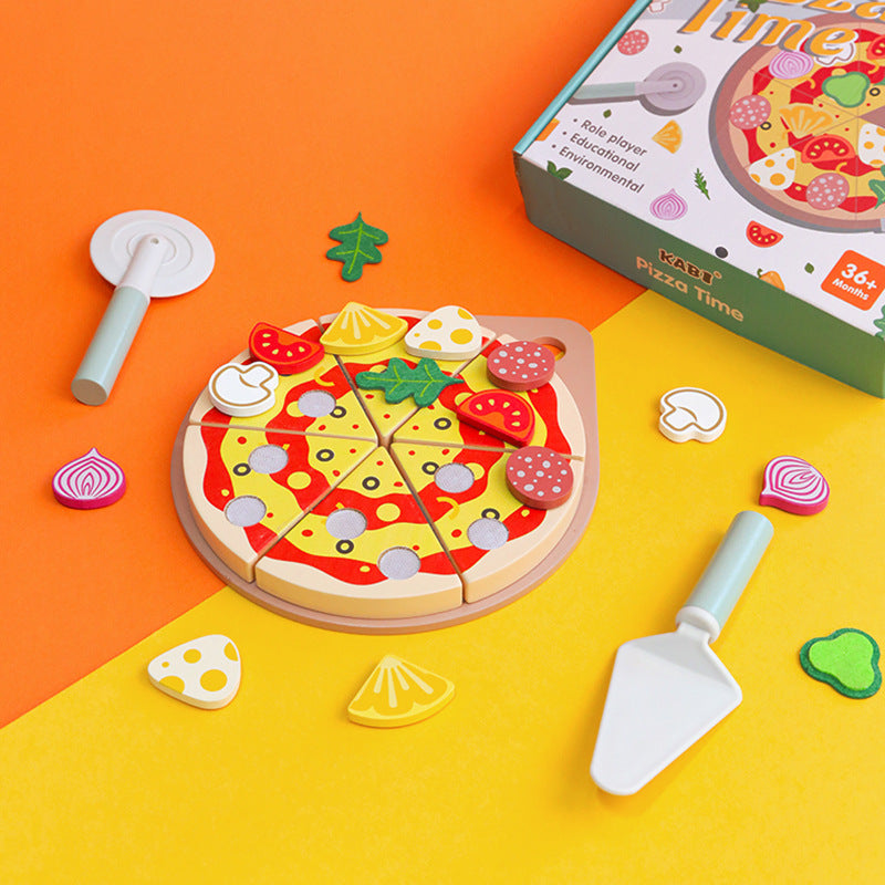 Jouet Pizza en Bois – Jeu d’Imitation Éducatif