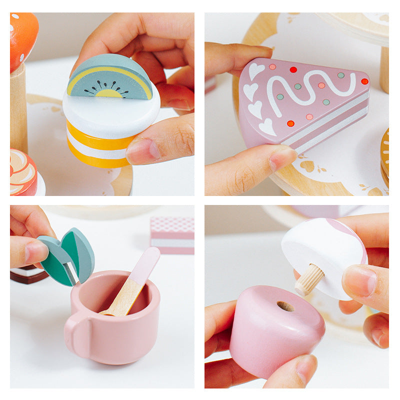 Service à gâteaux en Bois pour Enfants – Jeu d’Imitation Éducatif et Créatif