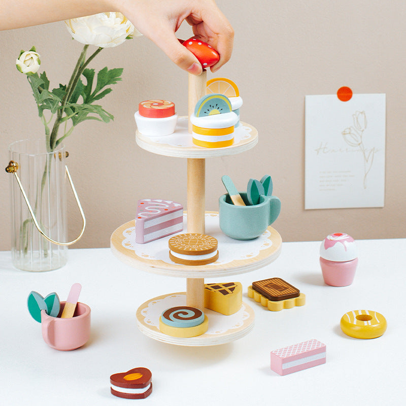 Service à gâteaux en Bois pour Enfants – Jeu d’Imitation Éducatif et Créatif