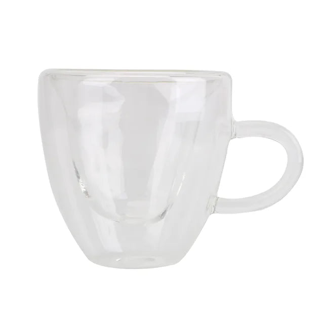 Tasse en Verre Double Paroi – Forme Cœur (180 ml / 240 ml)