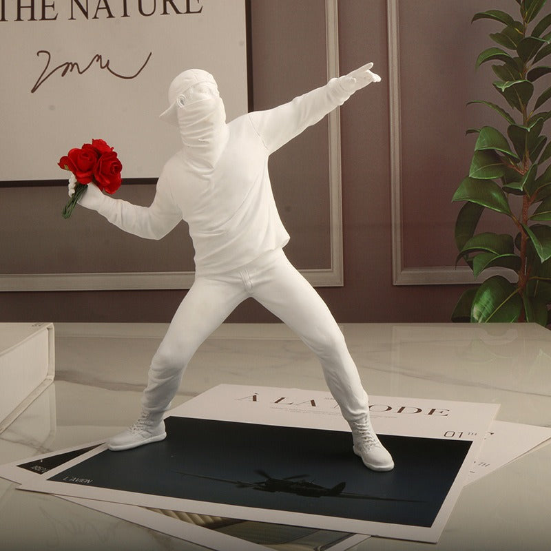 Décoration - "Flower Thrower" de Banksy (Style Street Art Moderne)