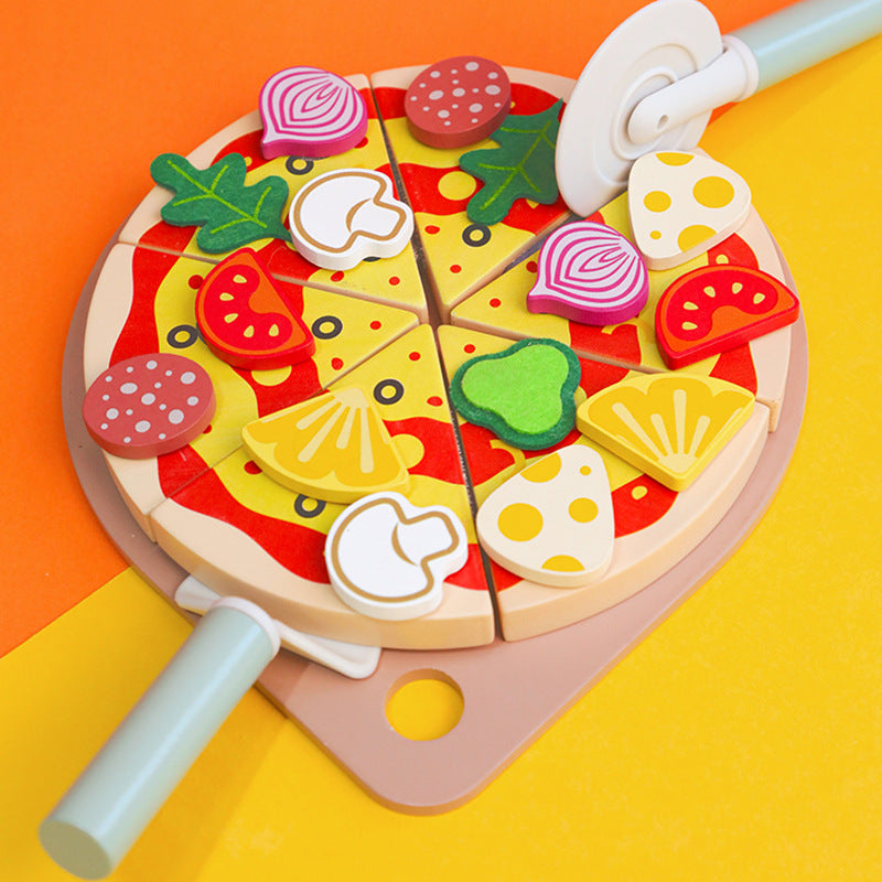 Jouet Pizza en Bois – Jeu d’Imitation Éducatif