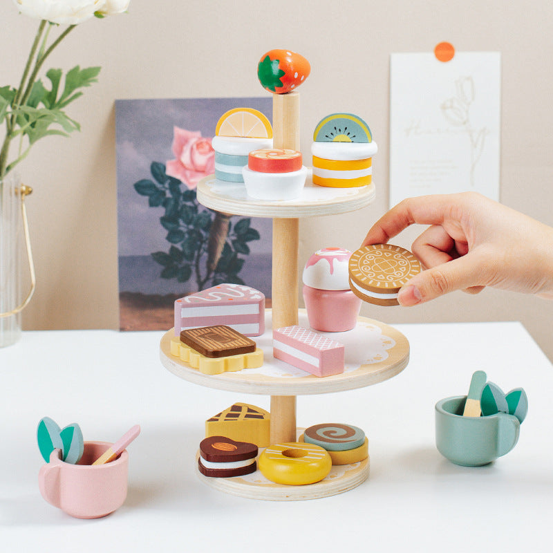 Service à gâteaux en Bois pour Enfants – Jeu d’Imitation Éducatif et Créatif