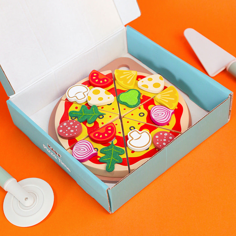 Jouet Pizza en Bois – Jeu d’Imitation Éducatif