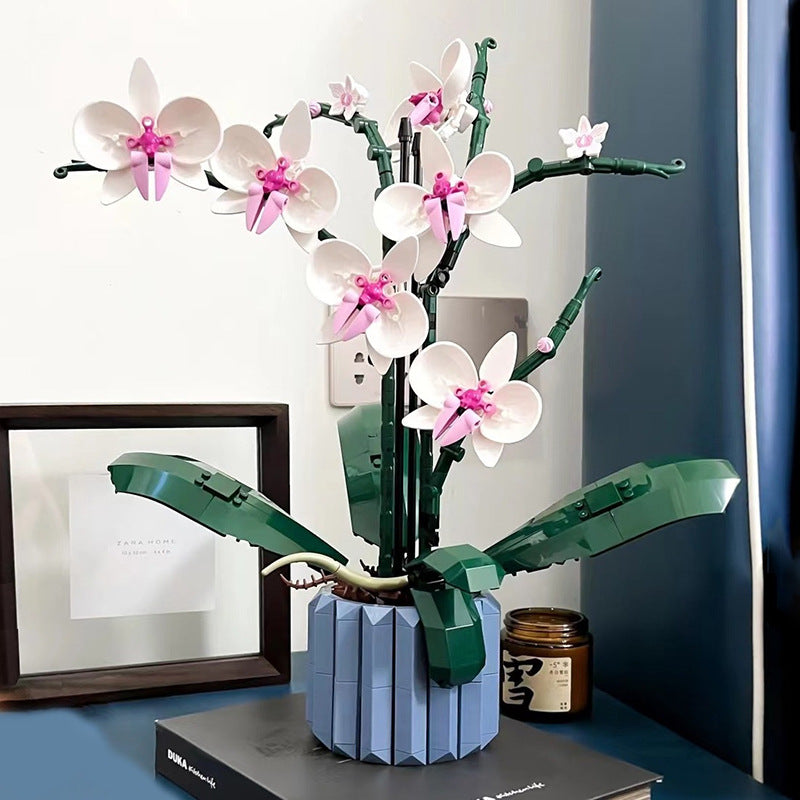 Bouquet de Fleurs en Briques – Puzzle Floral Orchidée