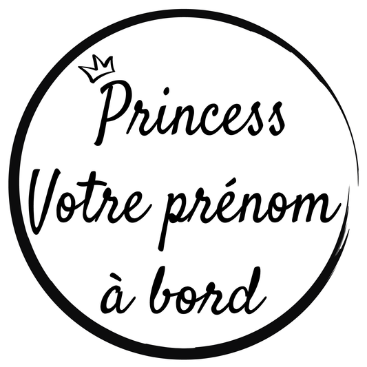 Lenidesign.fr | Sticker Voiture Bébé à Bord Personnalisé avec Prénom | Vinyle Prince ou Princesse