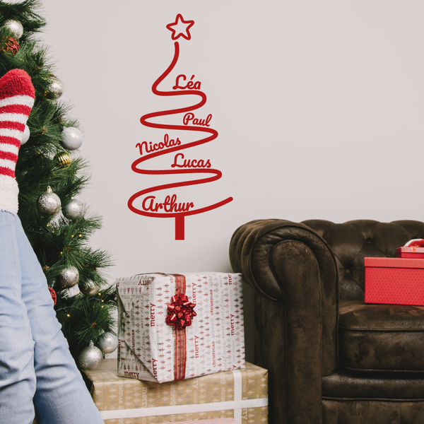 Lenidesign.fr | Sticker Sapin de Noël Personnalisé 1-5 Prénoms
