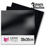 ORACAL 651 Glänzende Klebefolie – 3er-Pack, 30 × 30 cm – Schwarz