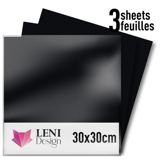 Vinyle adhésif ORACAL 651 Brillant – Lot de 3 feuilles 30×30 cm - Noir