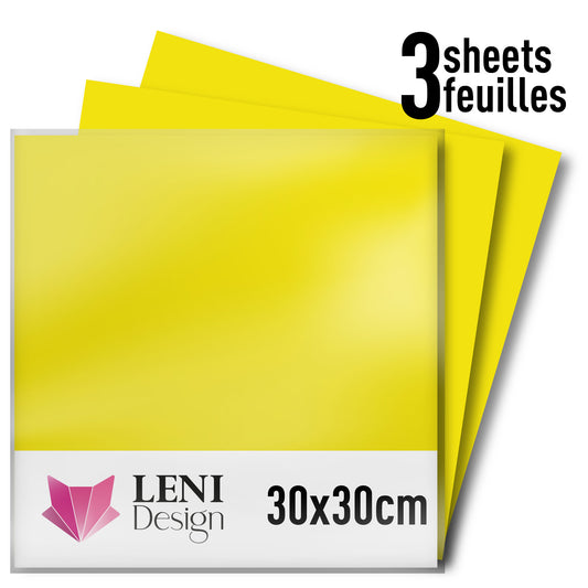 Vinyle adhésif ORACAL 651 Brillant – Lot de 3 feuilles 30×30 cm - Jaune
