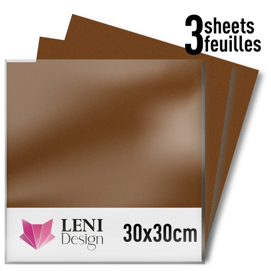 Vinyle adhésif ORACAL 651 Brillant – Lot de 3 feuilles 30×30 cm - Marron