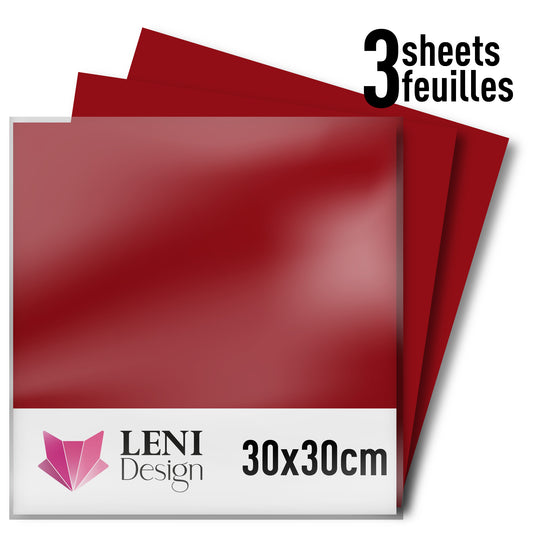 Vinyle adhésif ORACAL 651 Brillant – Lot de 3 feuilles 30×30 cm - Rouge foncé
