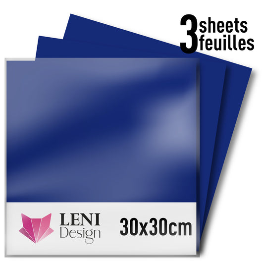 Vinyle adhésif ORACAL 651 Brillant – Lot de 3 feuilles 30×30 cm - Bleu roi