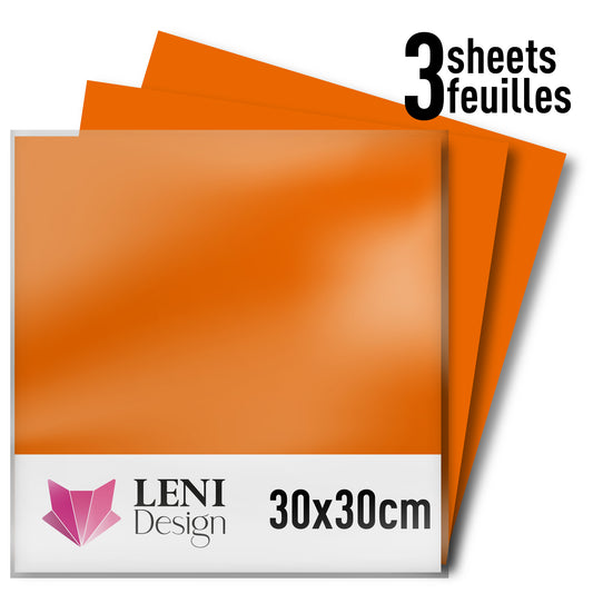 Vinyle adhésif ORACAL 651 Brillant – Lot de 3 feuilles 30×30 cm - Orange