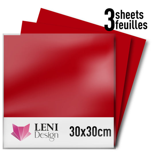 Vinyle adhésif ORACAL 651 Brillant – Lot de 3 feuilles 30×30 cm - Rouge