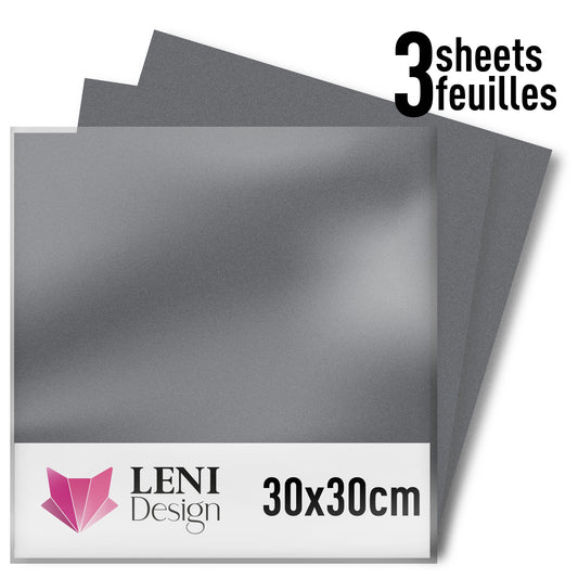 Vinyle adhésif ORACAL 651 Brillant – Lot de 3 feuilles 30×30 cm - Argent