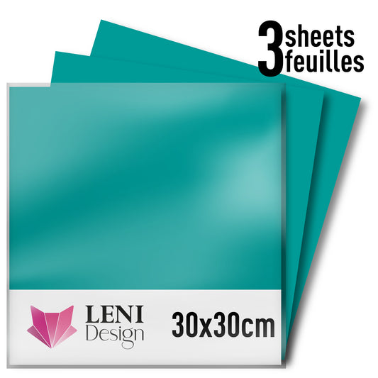Vinyle adhésif ORACAL 651 Brillant – Lot de 3 feuilles 30×30 cm - Turquoise