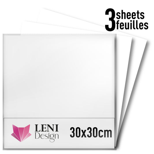 Vinyle adhésif ORACAL 651 Brillant – Lot de 3 feuilles 30×30 cm - Blanc