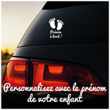 Lenidesign.fr | Autocollant Voiture Bébé Enfant à Bord Personnalisé Prénom Vinyle