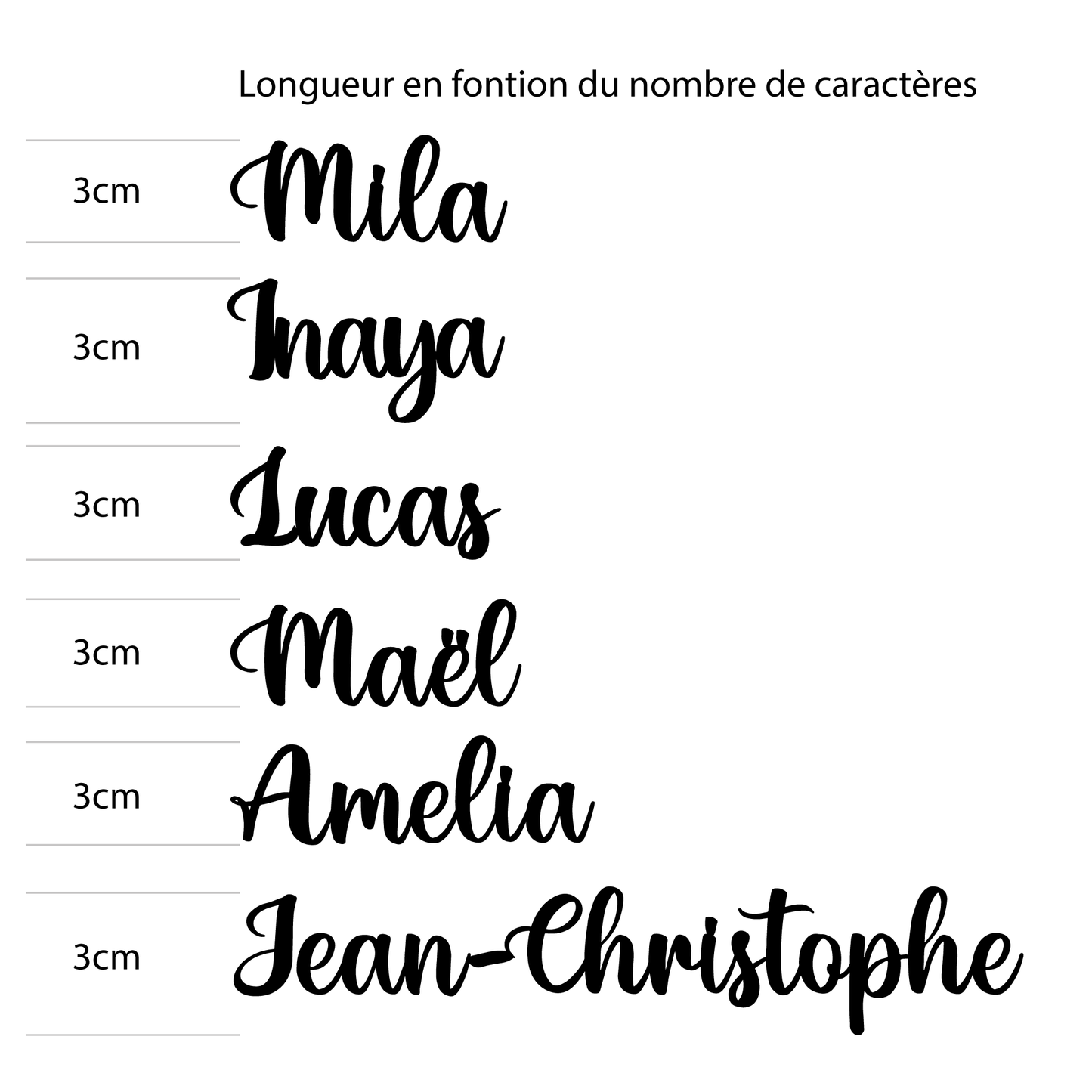 Marque-place personnalisé en bois – Prénom découpé au laser - Hauteur 3cm – Mariage, Baptême, Communion, Anniversaire – Bois de tilleul 4 mm – Fabrication artisanale en Alsace