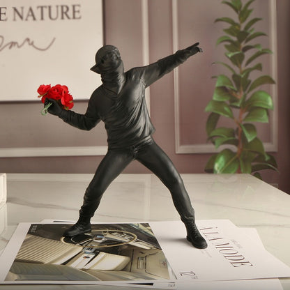 Décoration - "Flower Thrower" de Banksy (Style Street Art Moderne)