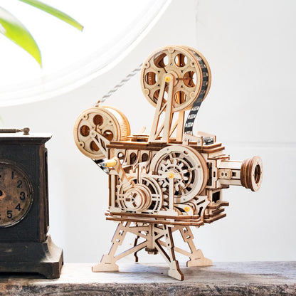 Puzzle 3D DIY Vitascope en Bois – Projecteur Rétro à Manivelle