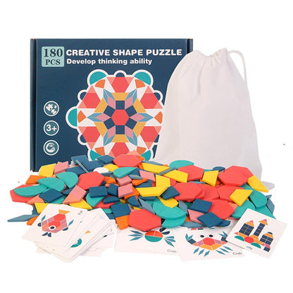 Puzzle Géométrique 180 Pièces – Jeu d’Éveil pour Bébés et Jeunes Enfants