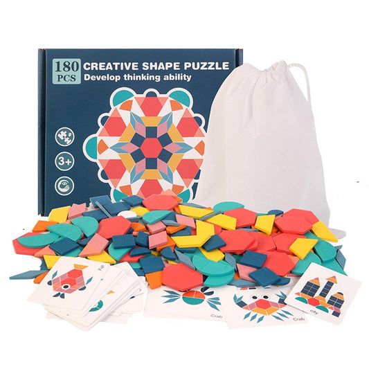 Puzzle Géométrique 180 Pièces – Jeu d’Éveil pour Bébés et Jeunes Enfants