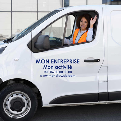 Sticker texte personnalisé professionnel, 1 à 4 lignes