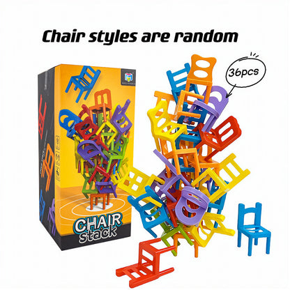 Jeu d’Équilibre – Chaises à Empiler en Couleurs (36 ou 48 pièces)