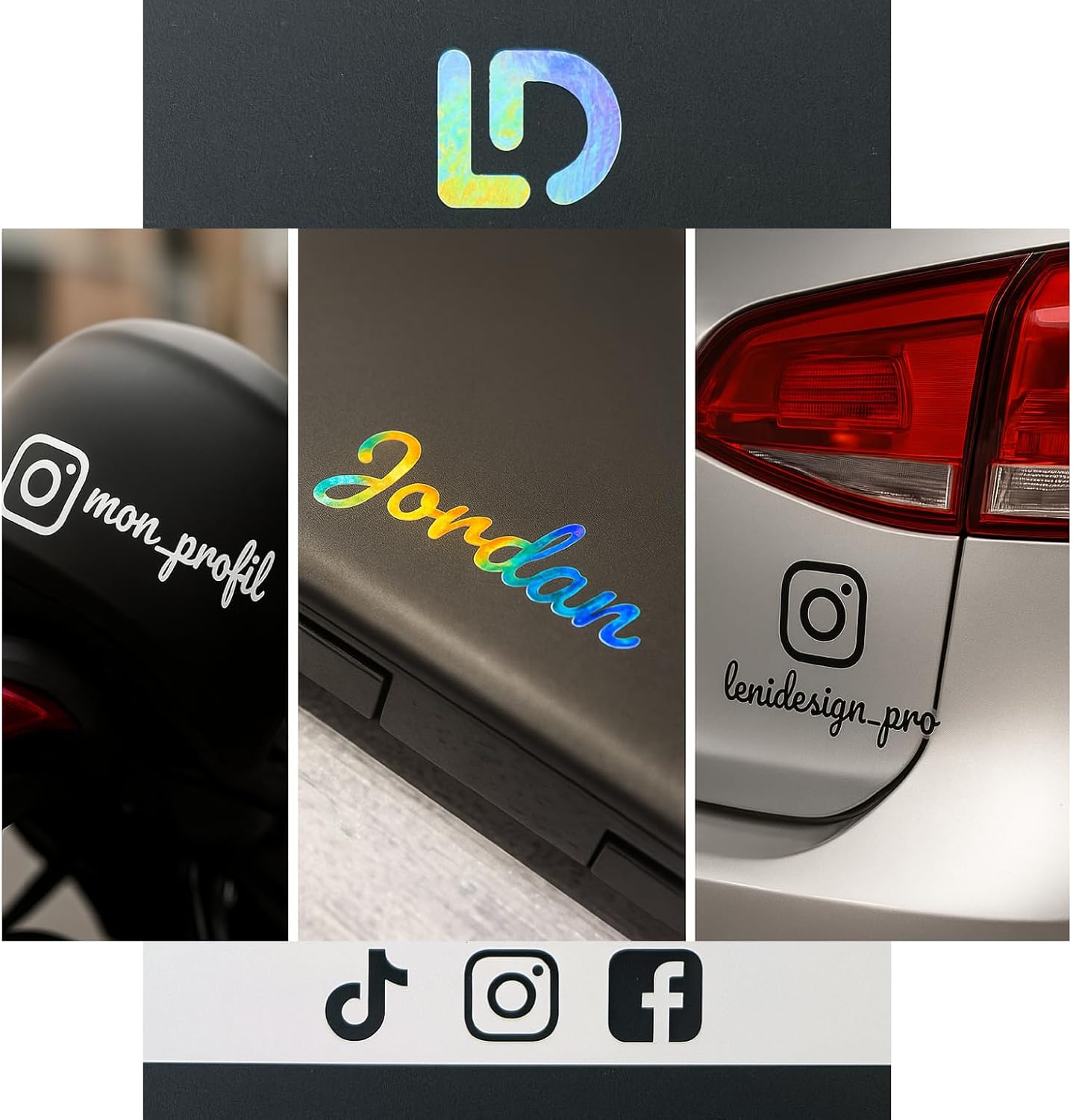 Sticker Instagram personnalisé pour voiture & moto 🔥
