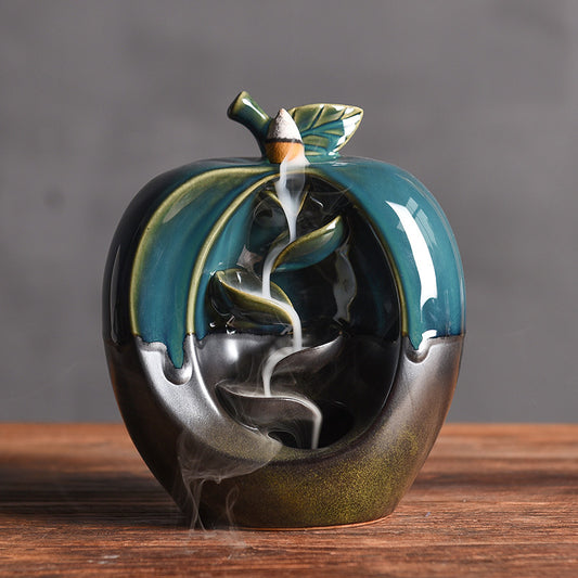 Brûleur d’Encens à Refoulement – Pomme ou Poire en Céramique