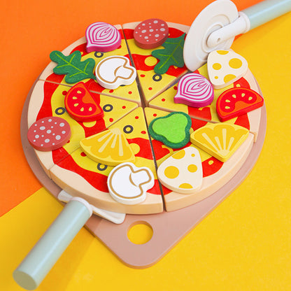 Jouet Pizza en Bois – Jeu d’Imitation Éducatif