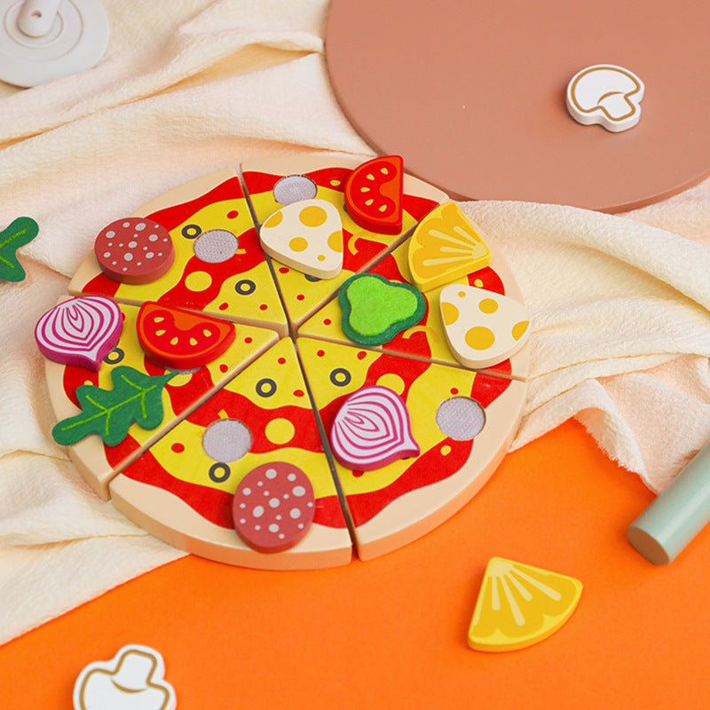 Jouet Pizza en Bois – Jeu d’Imitation Éducatif