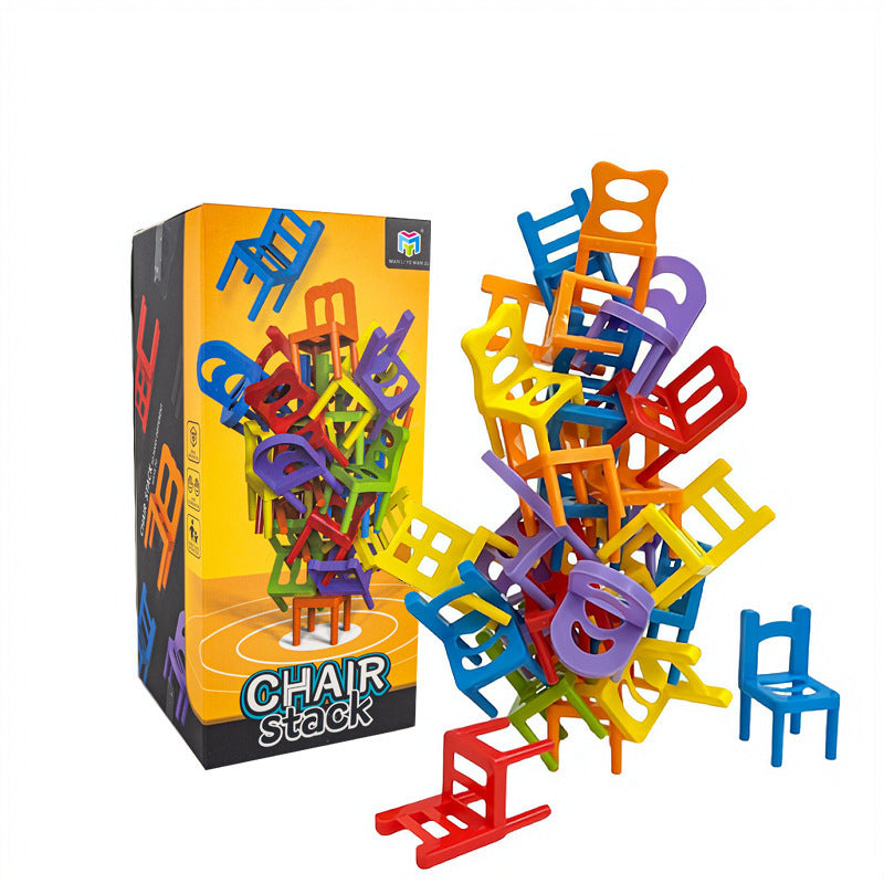 Jeu d’Équilibre – Chaises à Empiler en Couleurs (36 ou 48 pièces)