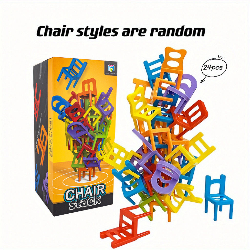Jeu d’Équilibre – Chaises à Empiler en Couleurs (36 ou 48 pièces)