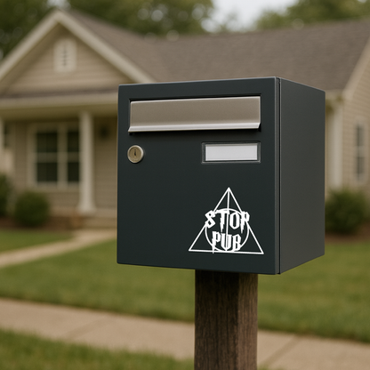 Sticker Stop Pub, sticker pour boîte aux lettres, autocollant Stop Pub, Décoration Boîte à lettres, décoration sorcier