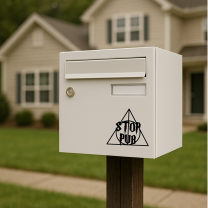 Sticker Stop Pub, sticker pour boîte aux lettres, autocollant Stop Pub, Décoration Boîte à lettres, décoration sorcier