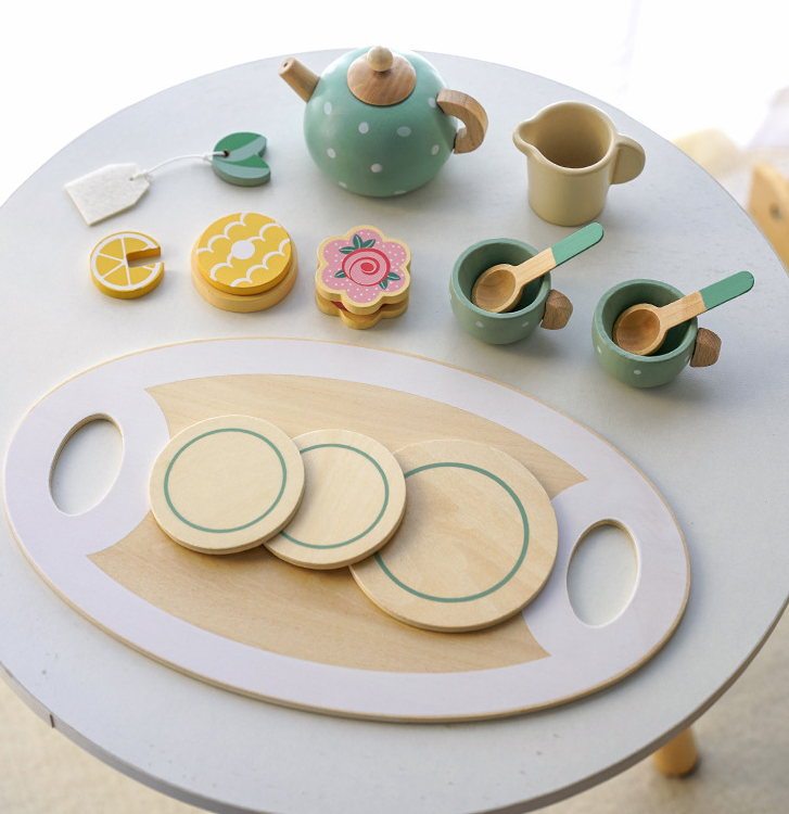 Service à thé en Bois pour Enfants – Jeu d’Imitation Éducatif et Créatif