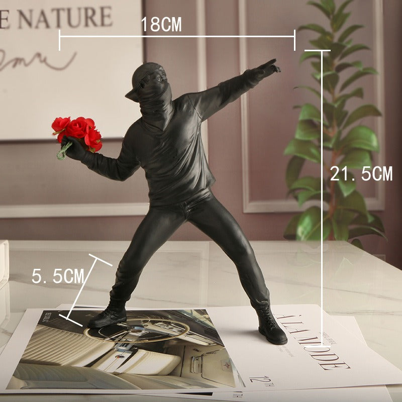Décoration - "Flower Thrower" de Banksy (Style Street Art Moderne)