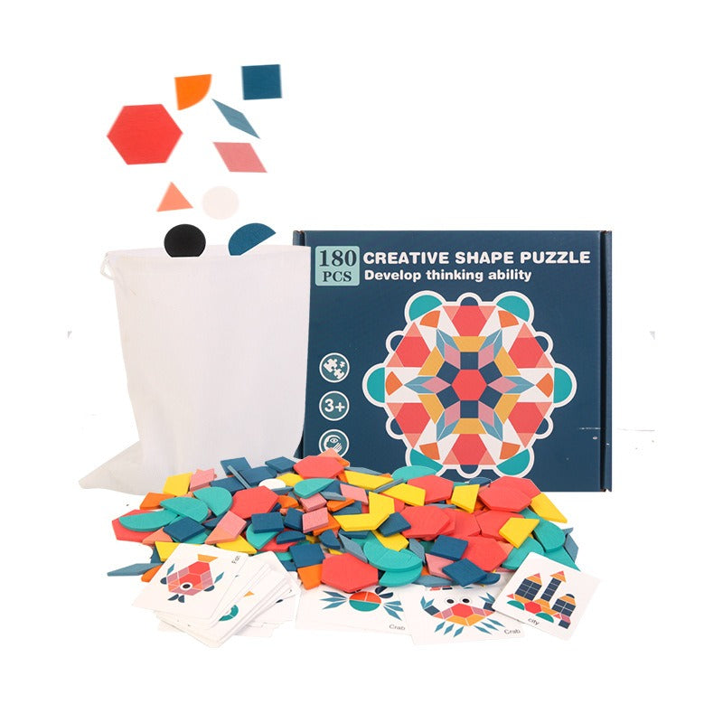 Puzzle Géométrique 180 Pièces – Jeu d’Éveil pour Bébés et Jeunes Enfants