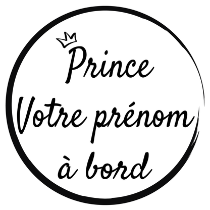 Lenidesign.fr | Sticker Voiture Bébé à Bord Personnalisé avec Prénom | Vinyle Prince ou Princesse