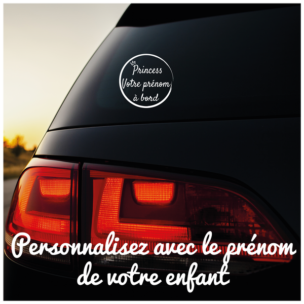 Lenidesign.fr | Sticker Voiture Bébé à Bord Personnalisé avec Prénom | Vinyle Prince ou Princesse