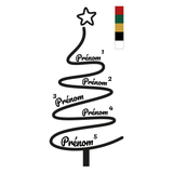 Lenidesign.fr | Sticker Sapin de Noël Personnalisé 1-5 Prénoms