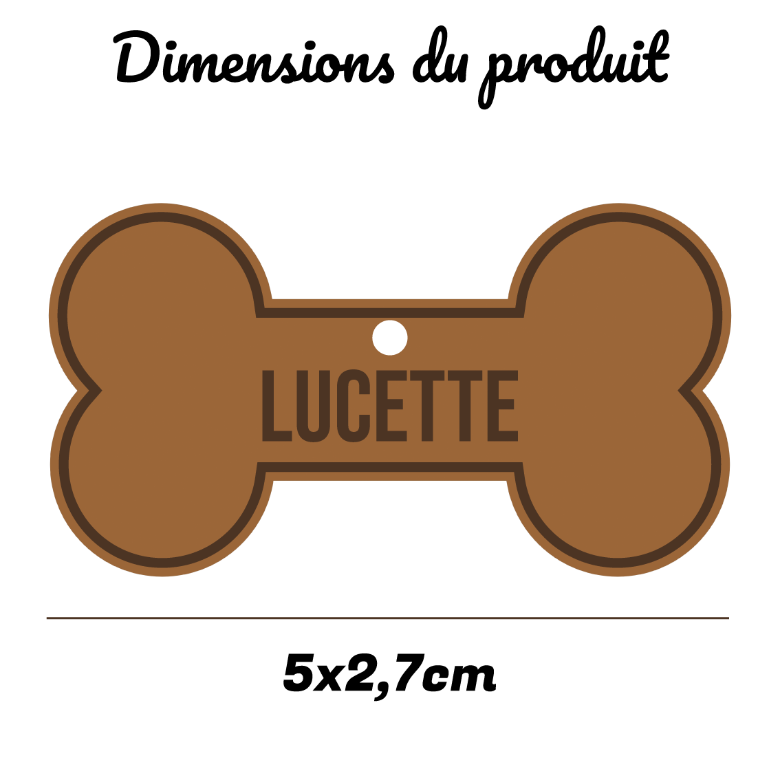 Médaille chien personnalisée en bois – Forme os ou os croqué – Gravure nom et téléphone – Médaille collier chien naturelle