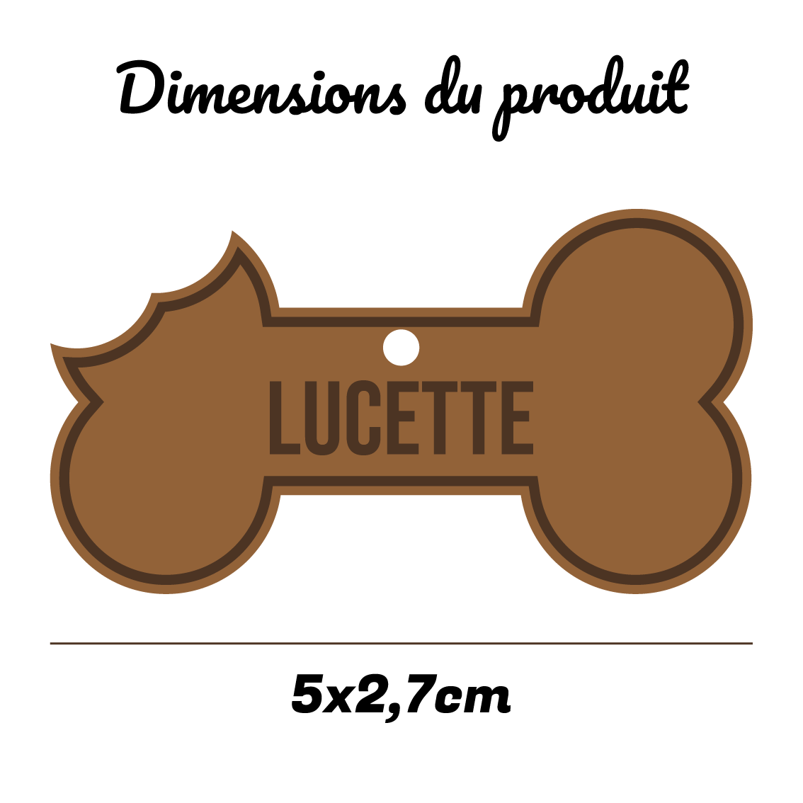 Médaille chien personnalisée en bois – Forme os ou os croqué – Gravure nom et téléphone – Médaille collier chien naturelle