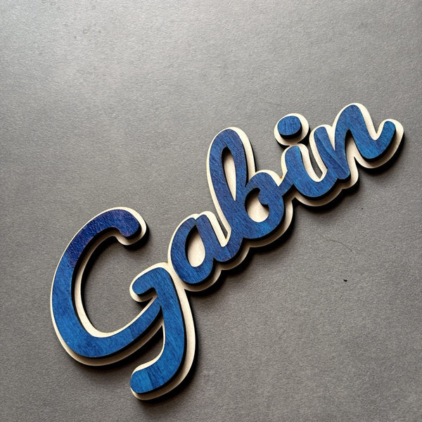 Prénom en bois Gabin, décoration chambre