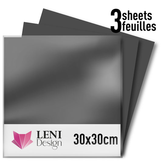 Vinyle adhésif ORACAL 651 Brillant – Lot de 3 feuilles 30×30 cm - Gris foncé