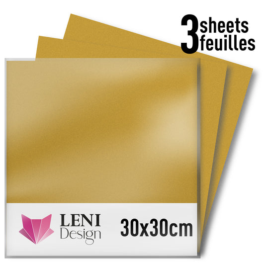 Vinyle adhésif ORACAL 651 Brillant – Lot de 3 feuilles 30×30 cm - Or